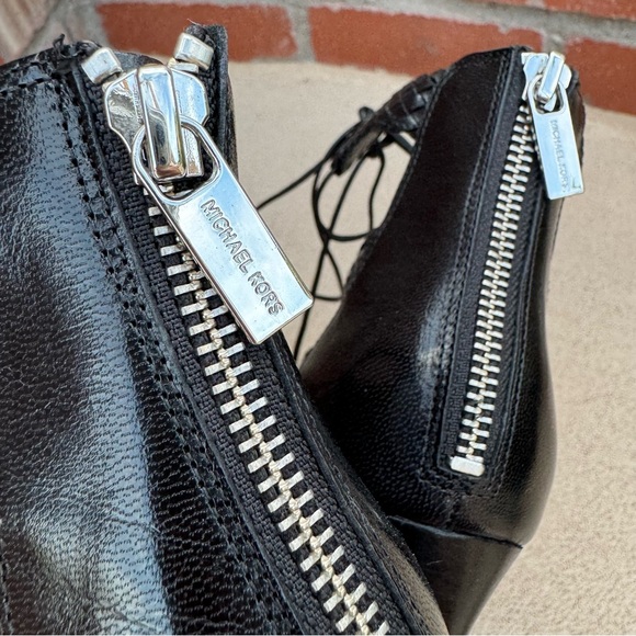 MICHAEL KORS “MONTEREY” Leather Weave, Back Zip Sandal in Black Sz 9 - Picture 5 of 12